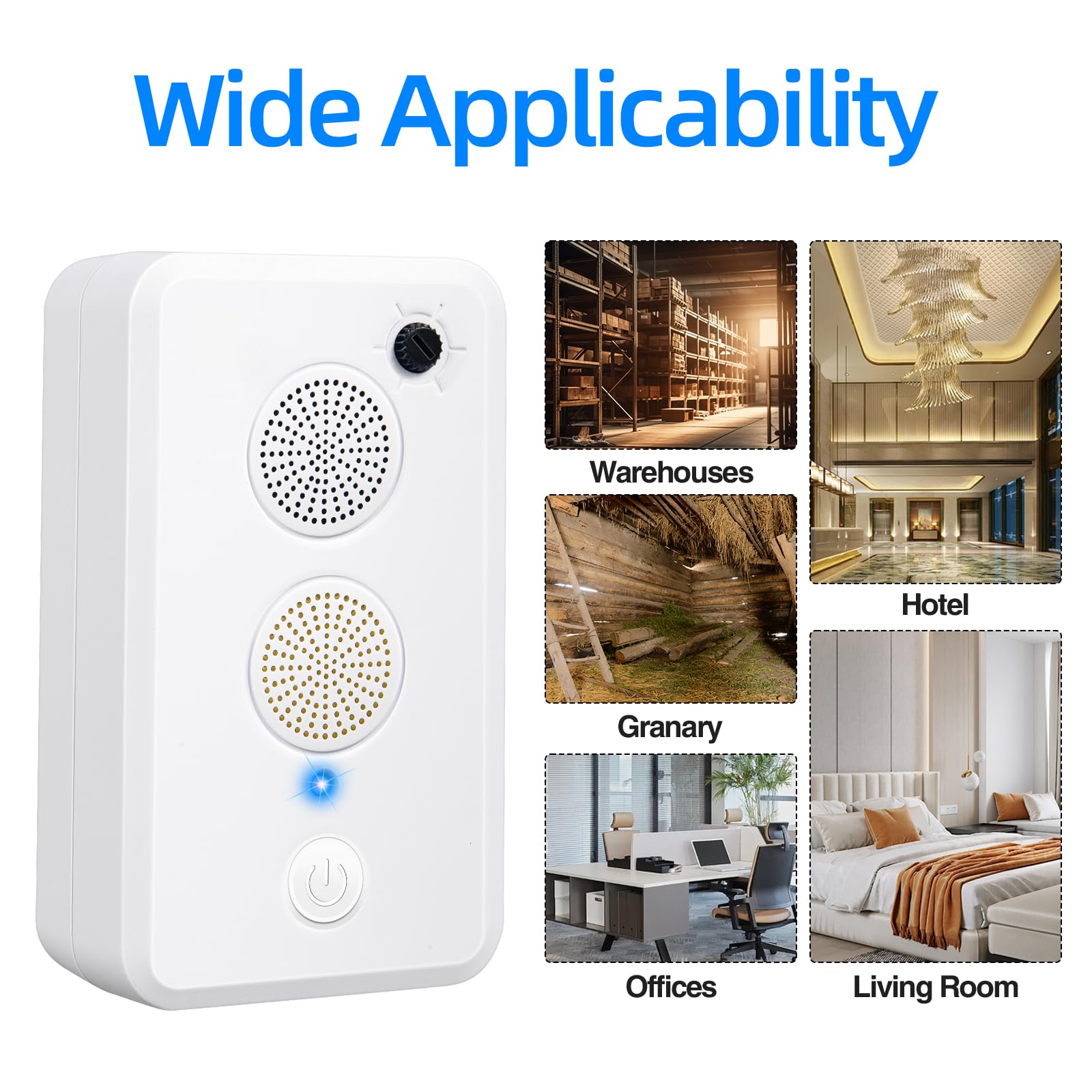 Ultrasonic Bat Repellent Devices for Attic Porch House,Adjustable Bat Deterrent System,Rechargeable Bats Exclusion Device for Indoor Outdoor Use,Friendly to Human and Pet,2 Pack